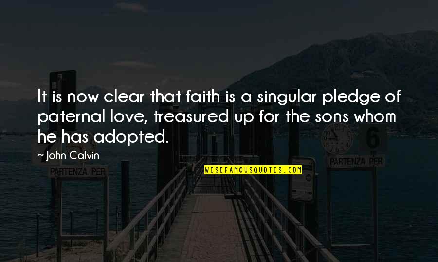 Adoption Love Quotes By John Calvin: It is now clear that faith is a