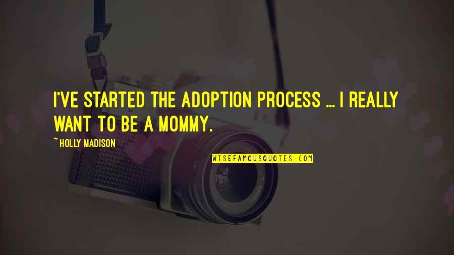 Adoption Quotes By Holly Madison: I've started the adoption process ... I really