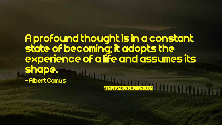 Adopts Quotes By Albert Camus: A profound thought is in a constant state