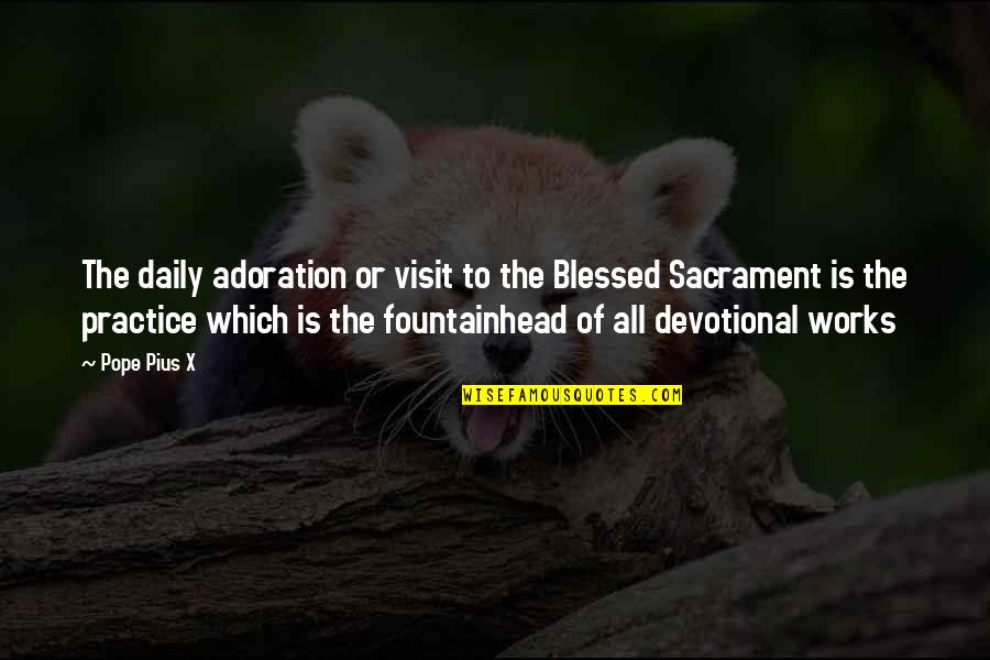 Adoration Quotes By Pope Pius X: The daily adoration or visit to the Blessed