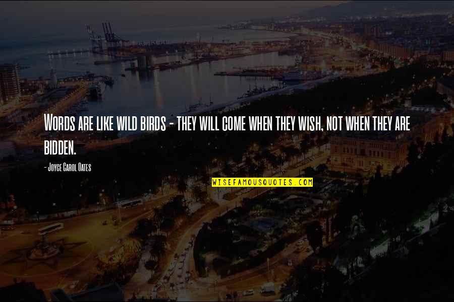 Adore Him Quotes By Joyce Carol Oates: Words are like wild birds - they will