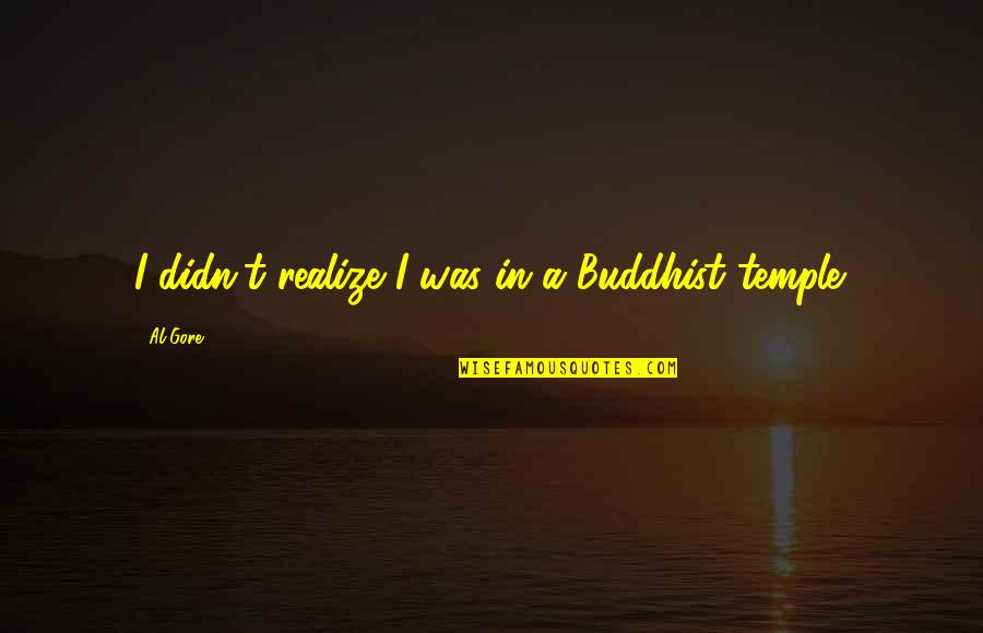 Adorers Of Blood Quotes By Al Gore: I didn't realize I was in a Buddhist