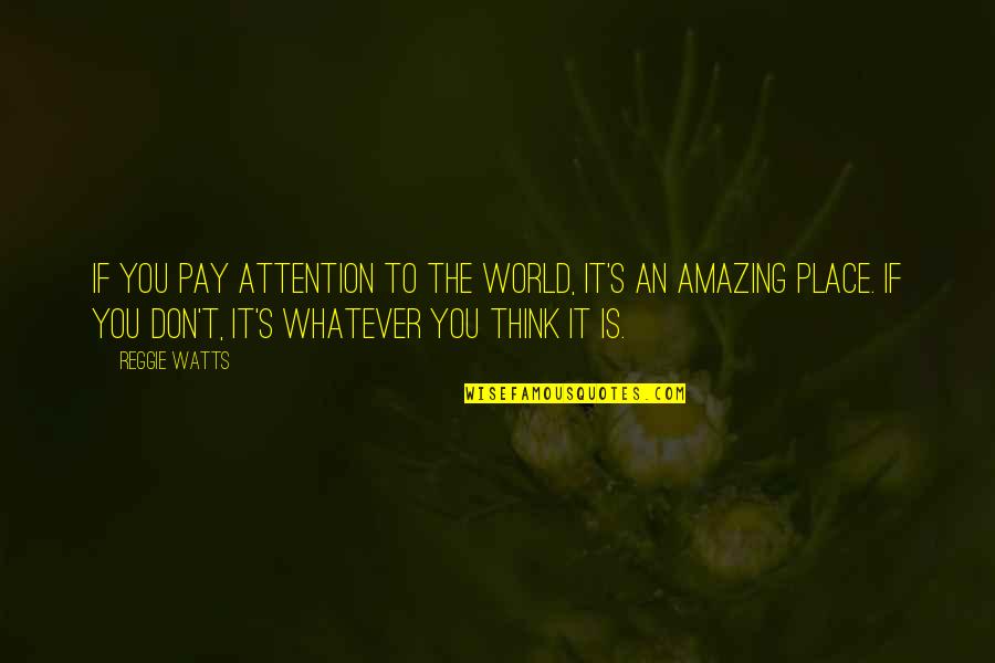 Adorers Quotes By Reggie Watts: If you pay attention to the world, it's