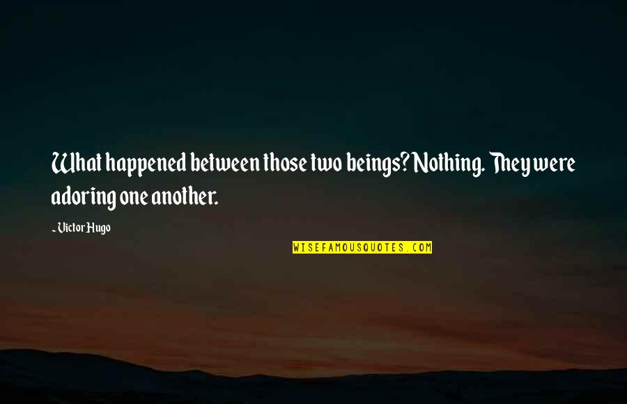 Adoring You Quotes By Victor Hugo: What happened between those two beings? Nothing. They