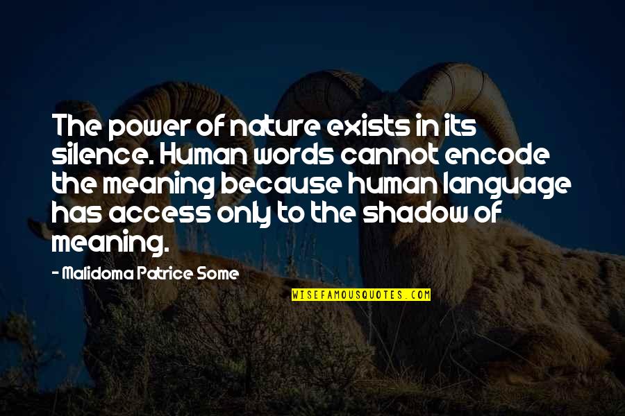 Adornment Orchard Quotes By Malidoma Patrice Some: The power of nature exists in its silence.