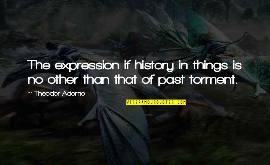 Adorno Quotes By Theodor Adorno: The expression if history in things is no