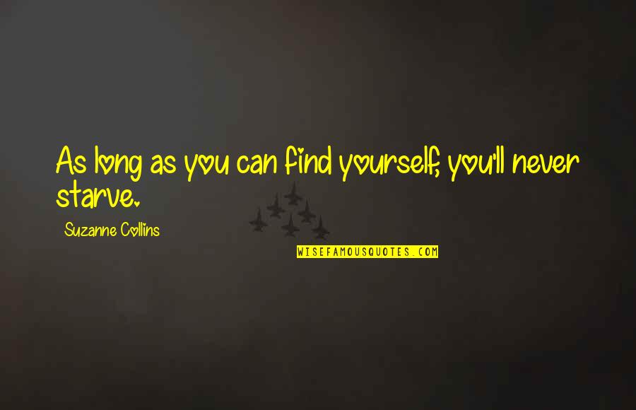 Adotar Cao Quotes By Suzanne Collins: As long as you can find yourself, you'll