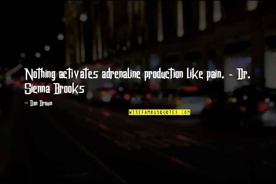 Adrenaline Quotes By Dan Brown: Nothing activates adrenaline production like pain. - Dr.