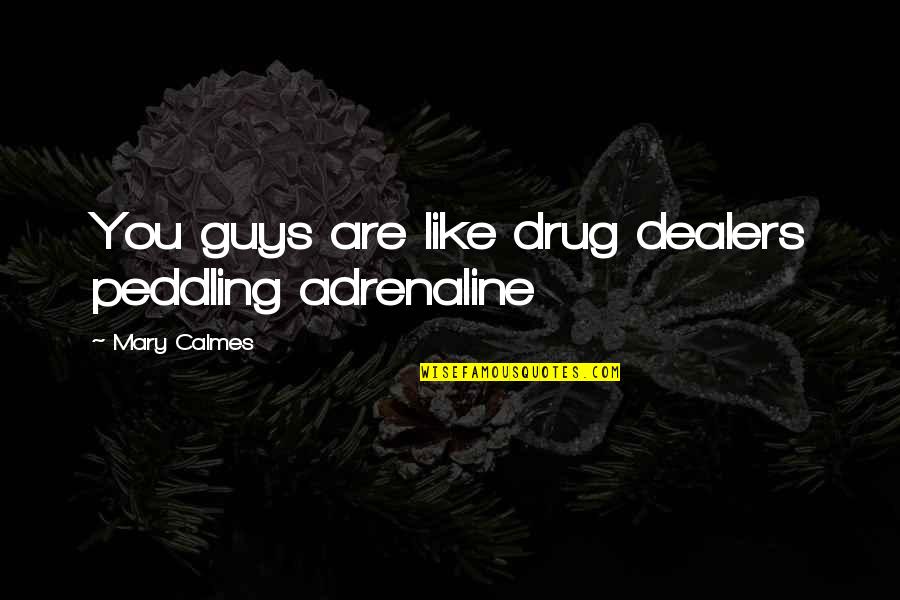 Adrenaline Quotes By Mary Calmes: You guys are like drug dealers peddling adrenaline