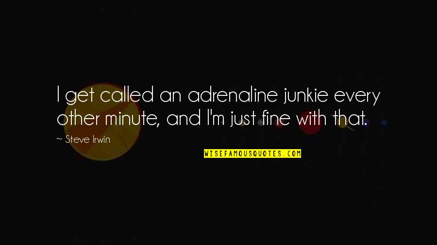 Adrenaline Quotes By Steve Irwin: I get called an adrenaline junkie every other