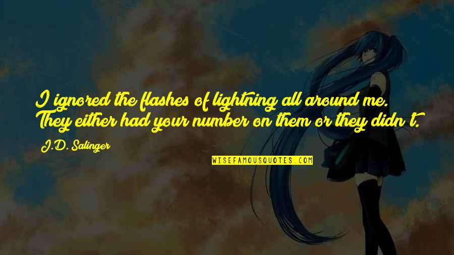 Adrian Monk Quotes By J.D. Salinger: I ignored the flashes of lightning all around