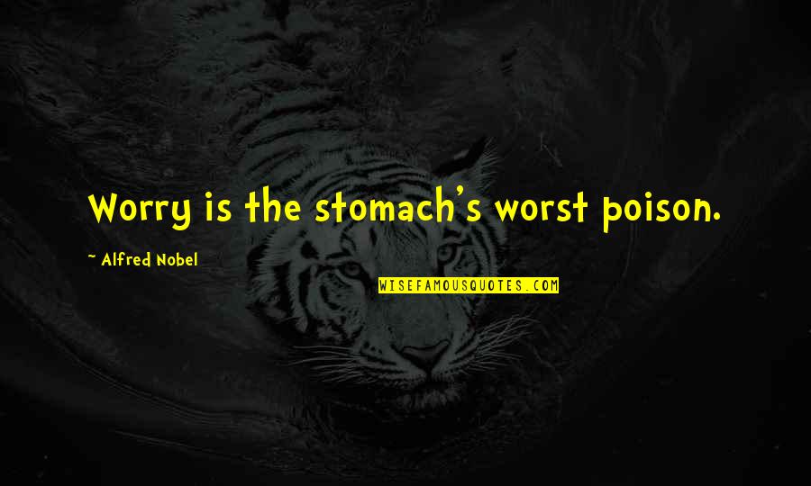 Adriana De Moura Quotes By Alfred Nobel: Worry is the stomach's worst poison.