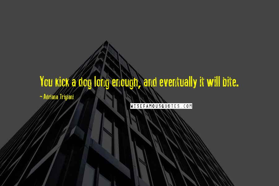 Adriana Trigiani quotes: You kick a dog long enough, and eventually it will bite.