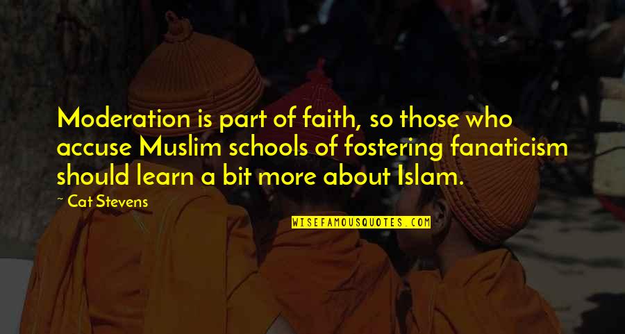 Adrianza Giants Quotes By Cat Stevens: Moderation is part of faith, so those who