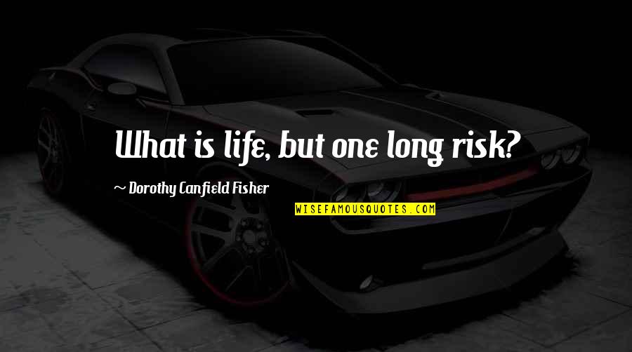Adriaticos Cincinnati Quotes By Dorothy Canfield Fisher: What is life, but one long risk? Adriaticos Cincinnati Quotes By Dorothy Canfield Fisher: What is life, but one long risk?