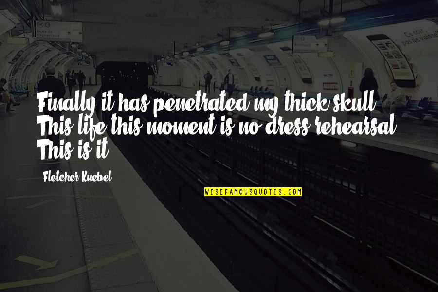 Adrijan Quotes By Fletcher Knebel: Finally it has penetrated my thick skull. This Adrijan Quotes By Fletcher Knebel: Finally it has penetrated my thick skull. This
