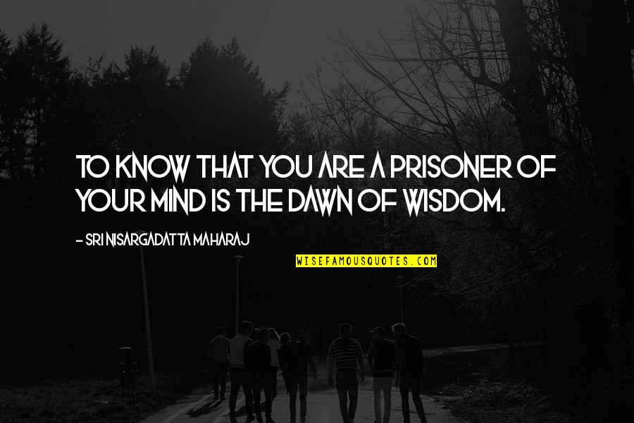 Adroitness Synonyms Quotes By Sri Nisargadatta Maharaj: To know that you are a prisoner of