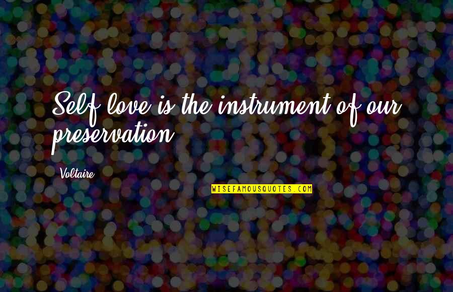 Adryan Rae Quotes By Voltaire: Self love is the instrument of our preservation.
