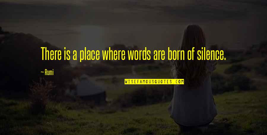 Adsence Quotes By Rumi: There is a place where words are born