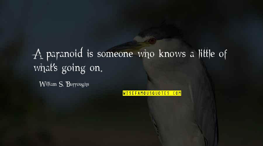 Adulterating Quotes By William S. Burroughs: A paranoid is someone who knows a little