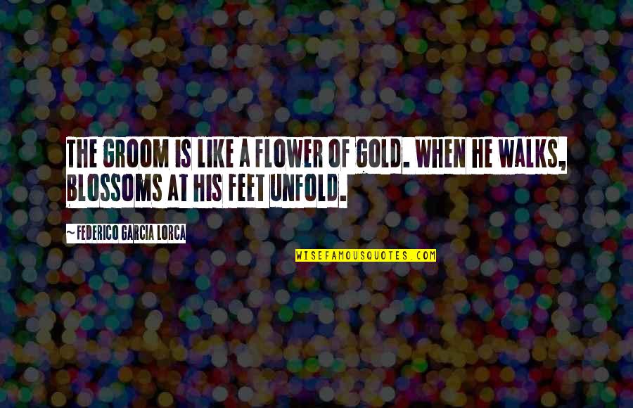 Adulto Joven Quotes By Federico Garcia Lorca: The groom is like a flower of gold.