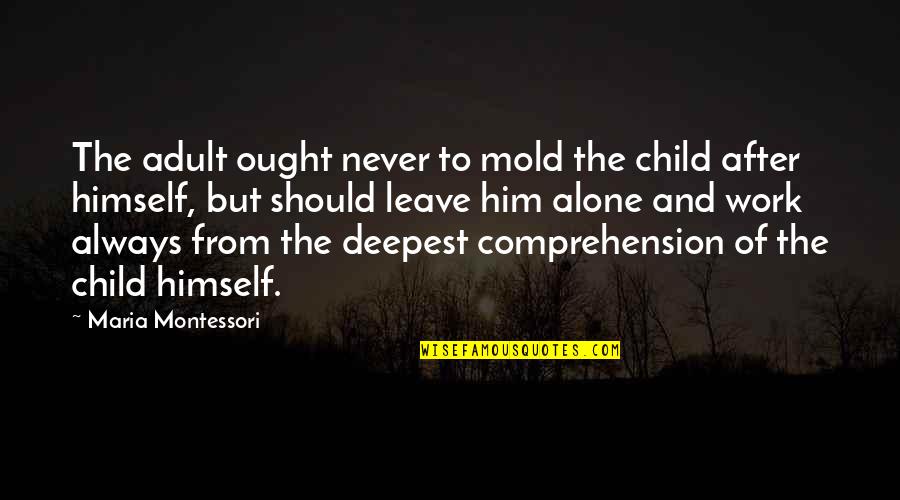 Adults And Children Quotes By Maria Montessori: The adult ought never to mold the child
