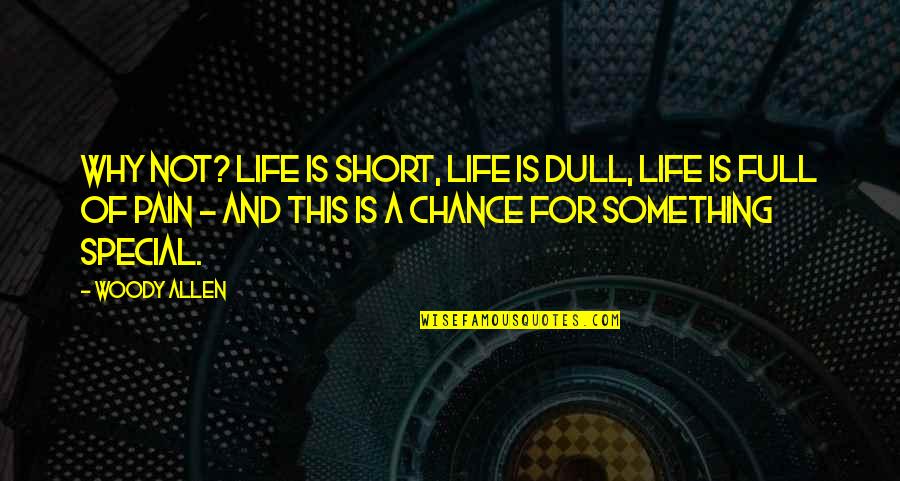 Adusumalli Ravi Quotes By Woody Allen: Why not? Life is short, life is dull,