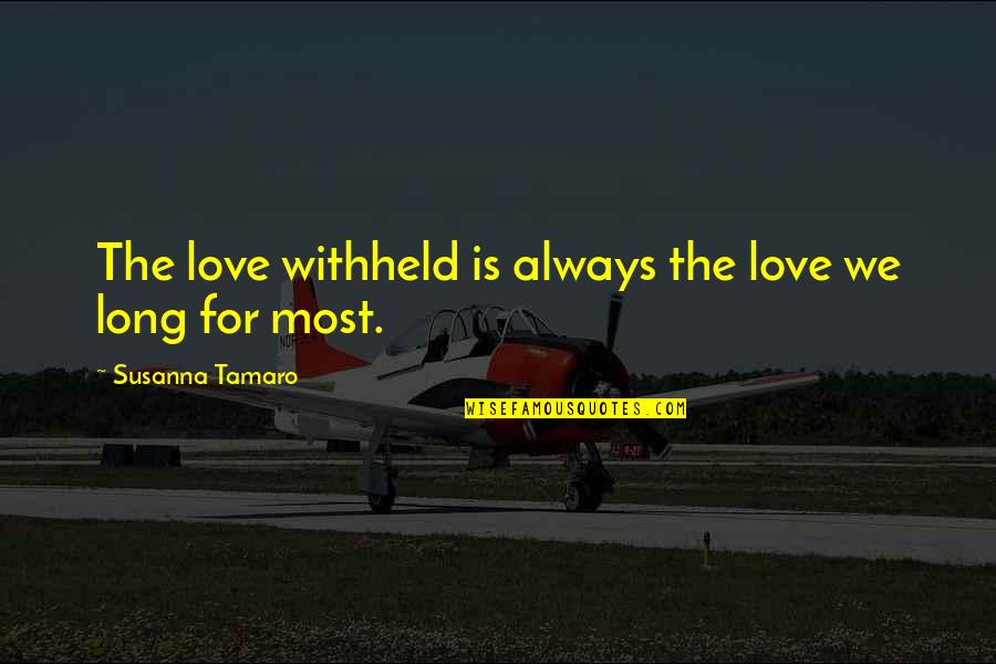 Advancing Forward Quotes By Susanna Tamaro: The love withheld is always the love we