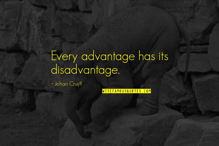 Advantage And Disadvantage Quotes By Johan Cruijff: Every advantage has its disadvantage.