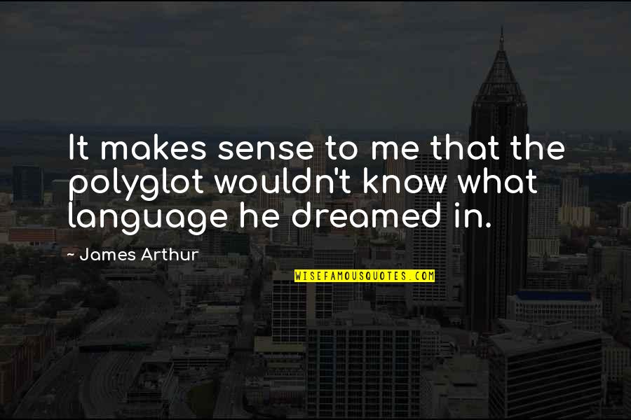 Advantages Of Money Quotes By James Arthur: It makes sense to me that the polyglot