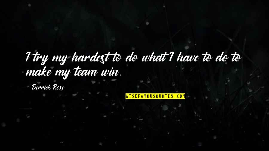 Adventists Beliefs Quotes By Derrick Rose: I try my hardest to do what I