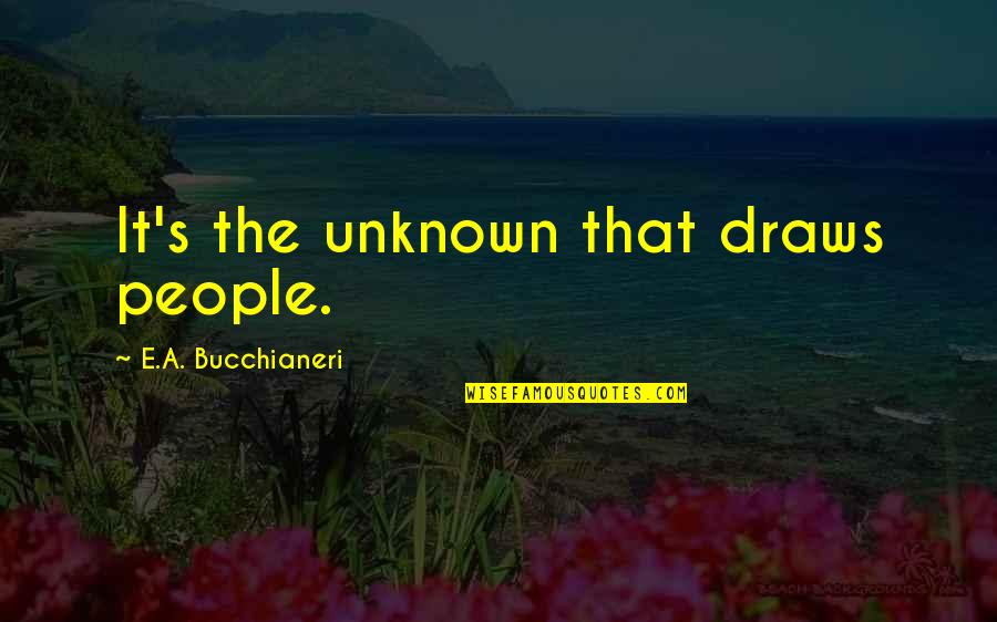 Adventure And Discovery Quotes By E.A. Bucchianeri: It's the unknown that draws people.