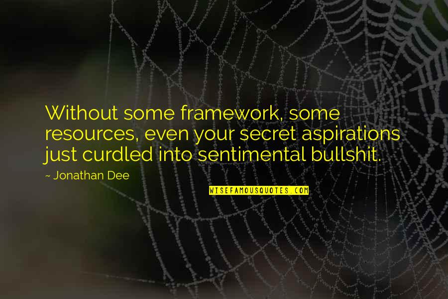 Adventure And Finding Yourself Quotes By Jonathan Dee: Without some framework, some resources, even your secret