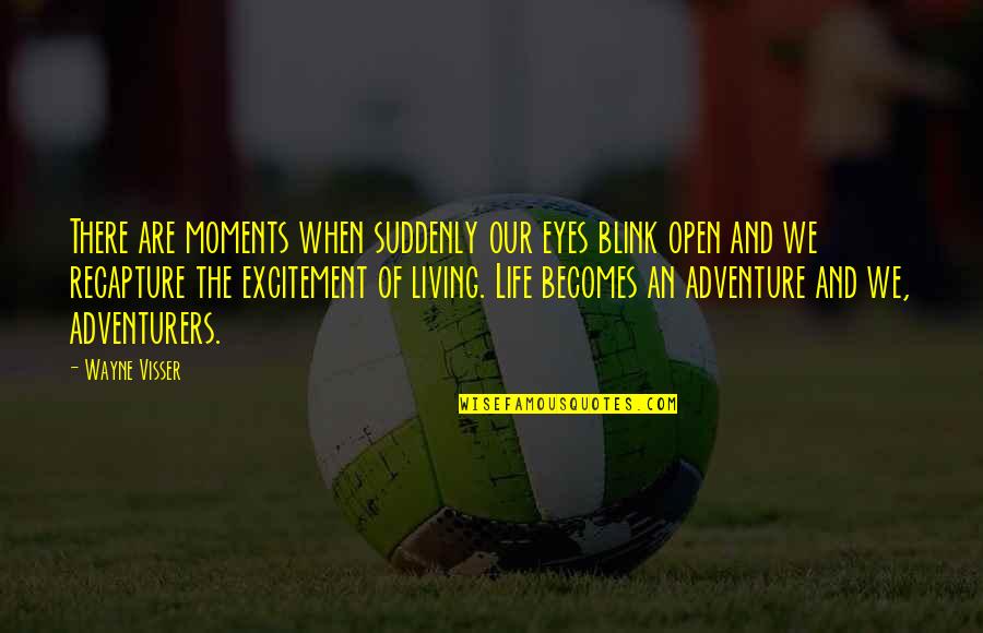 Adventure And Life Quotes By Wayne Visser: There are moments when suddenly our eyes blink