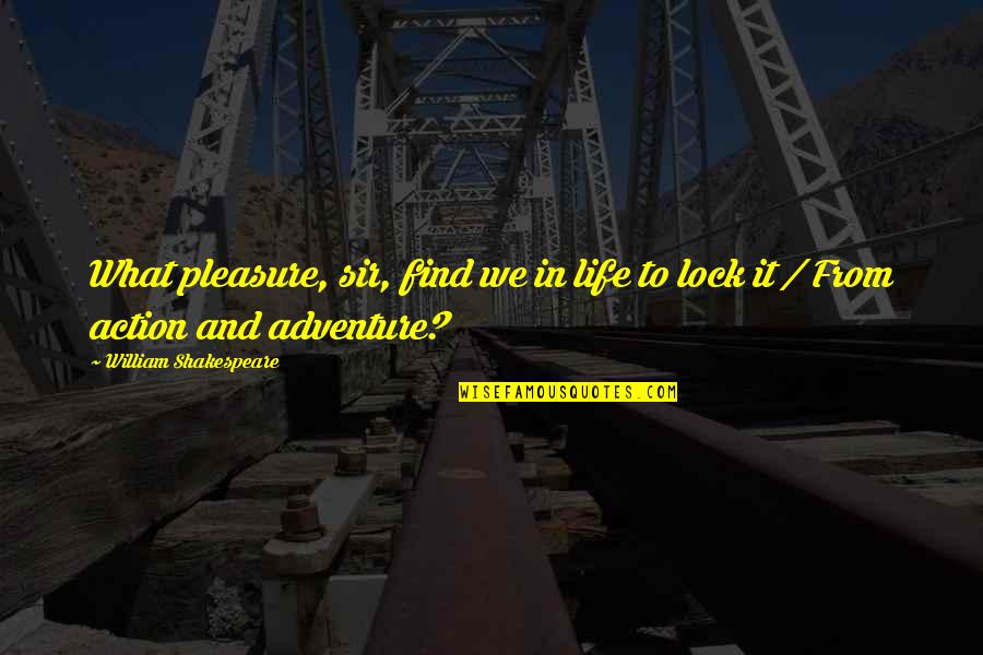 Adventure And Life Quotes By William Shakespeare: What pleasure, sir, find we in life to