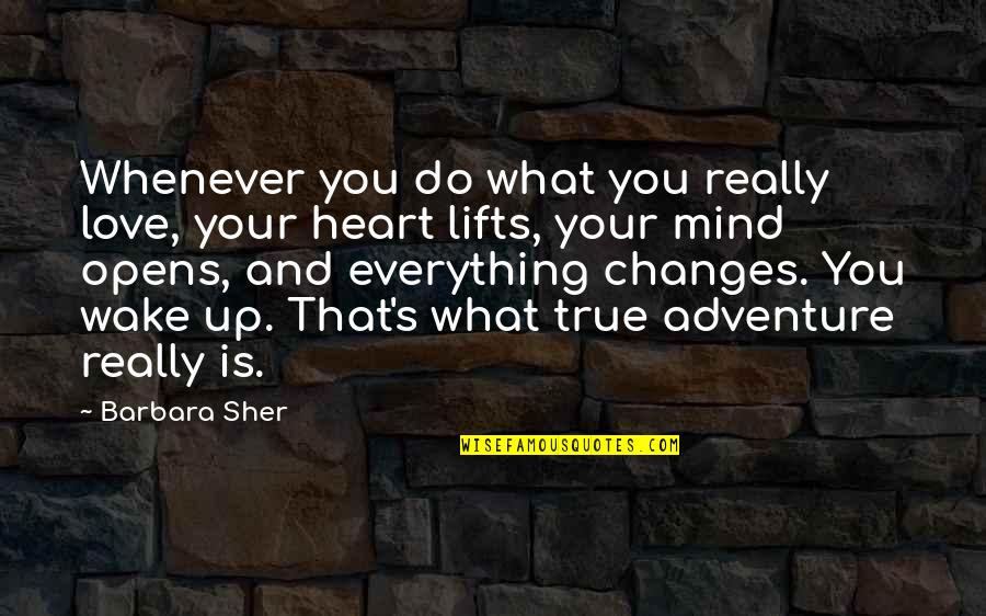 Adventure And Love Quotes By Barbara Sher: Whenever you do what you really love, your