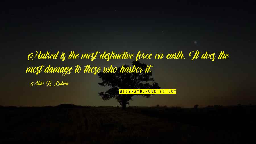 Adventure And Nature Quotes By Nido R. Qubein: Hatred is the most destructive force on earth.