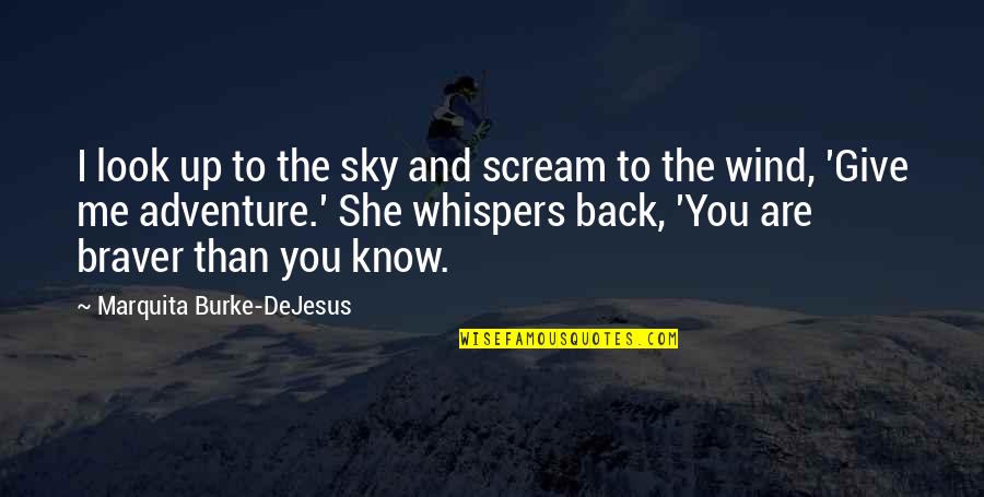 Adventure And Quotes By Marquita Burke-DeJesus: I look up to the sky and scream