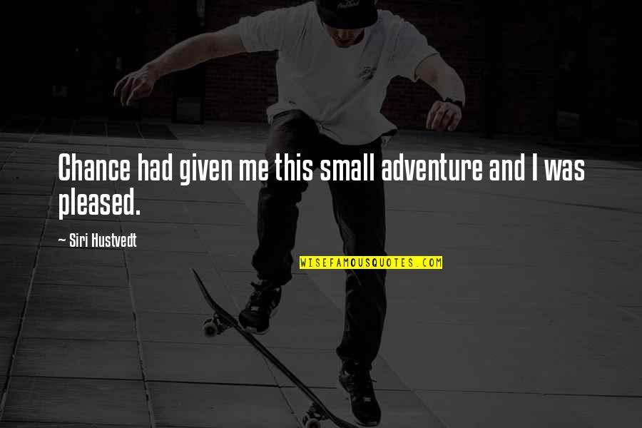 Adventure And Quotes By Siri Hustvedt: Chance had given me this small adventure and