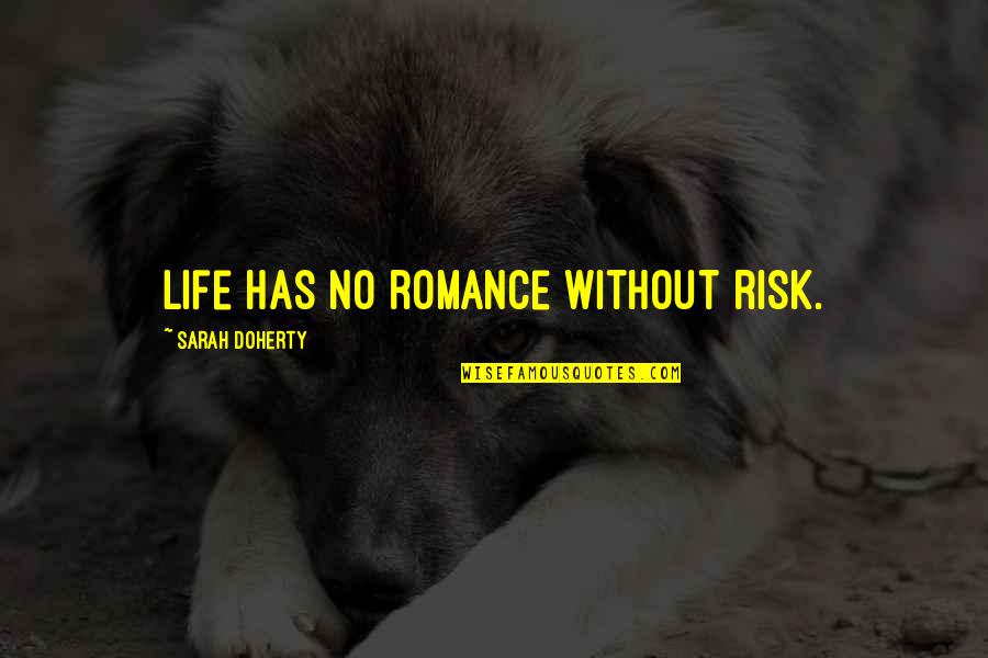 Adventure And Risk Quotes By Sarah Doherty: Life has no romance without risk.