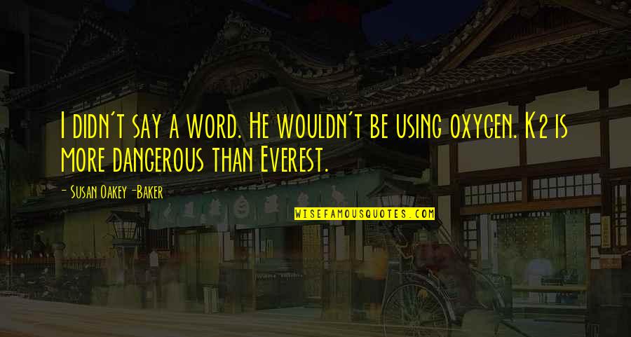 Adventure And Risk Quotes By Susan Oakey-Baker: I didn't say a word. He wouldn't be