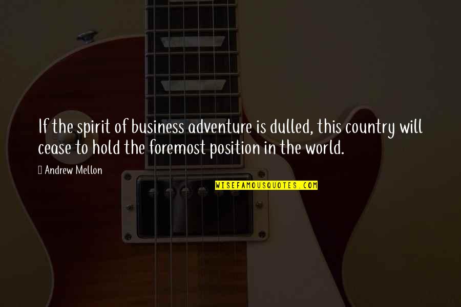 Adventure And The World Quotes By Andrew Mellon: If the spirit of business adventure is dulled,