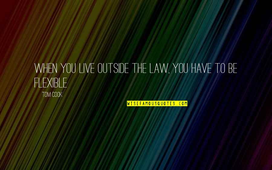 Adventure Fantasy Quotes By Tom Cook: When you live outside the law, you have