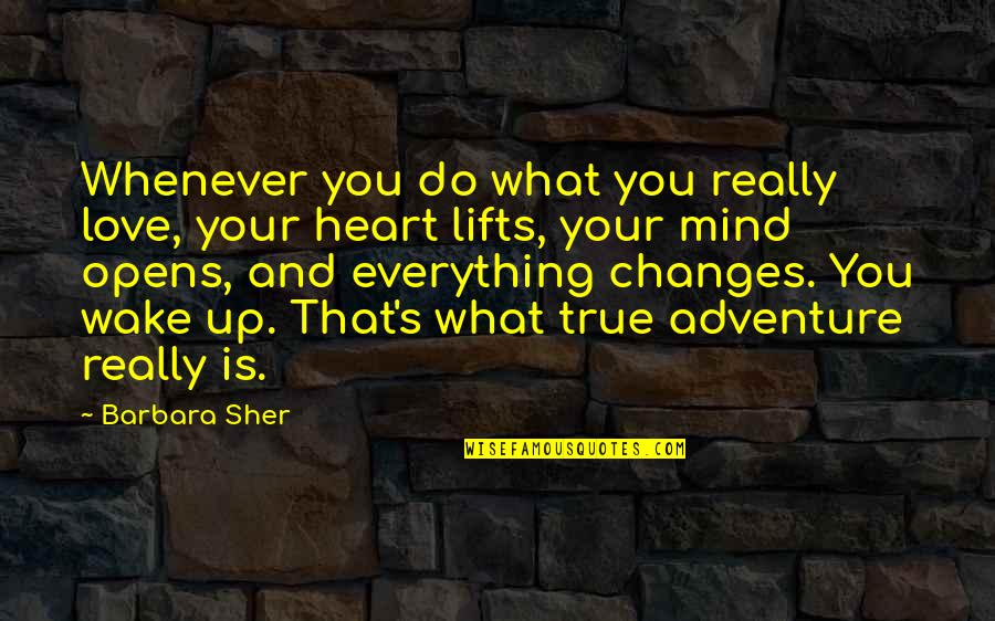 Adventure Up Quotes By Barbara Sher: Whenever you do what you really love, your
