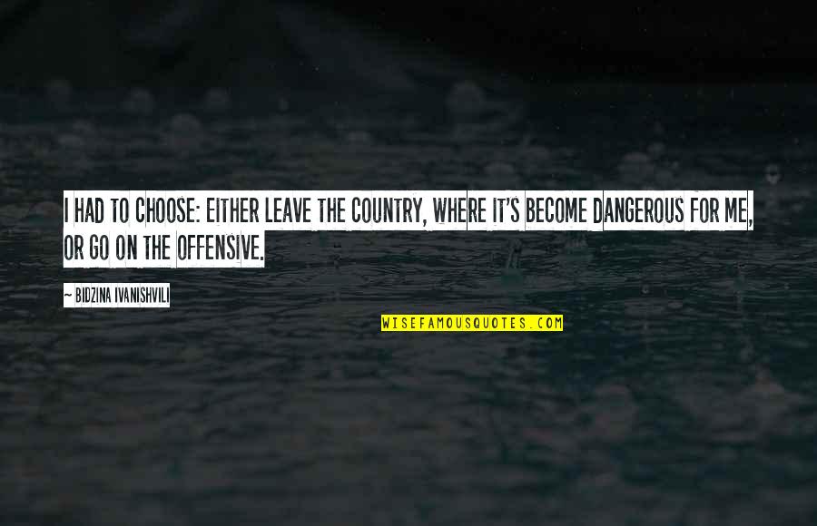 Adventureous Quotes By Bidzina Ivanishvili: I had to choose: Either leave the country, Adventureous Quotes By Bidzina Ivanishvili: I had to choose: Either leave the country,