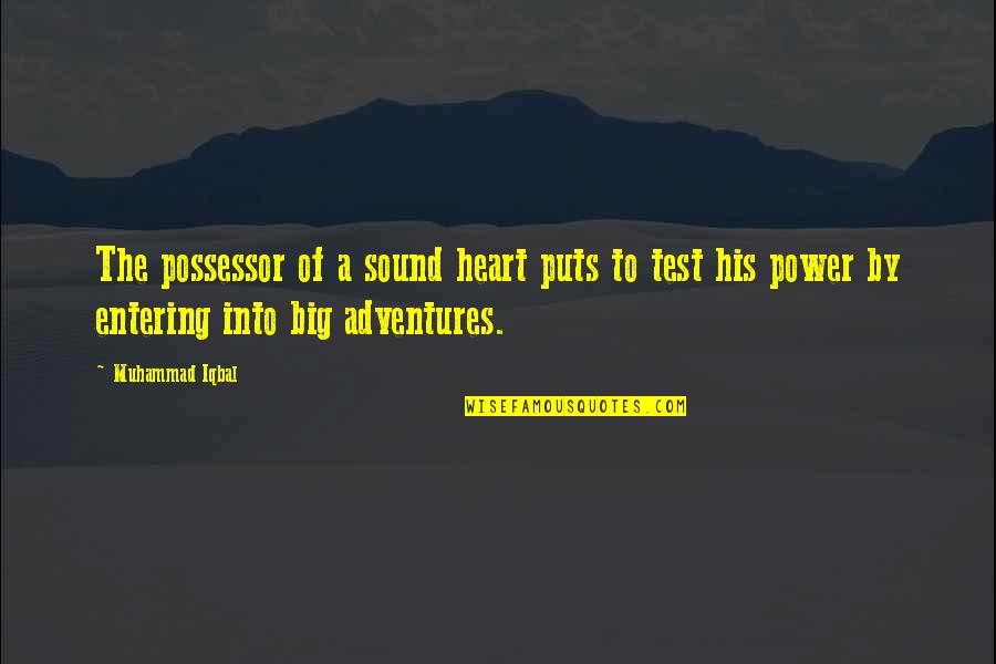 Adventures Quotes By Muhammad Iqbal: The possessor of a sound heart puts to