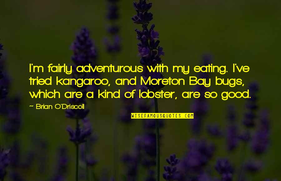 Adventurous Eating Quotes By Brian O'Driscoll: I'm fairly adventurous with my eating. I've tried