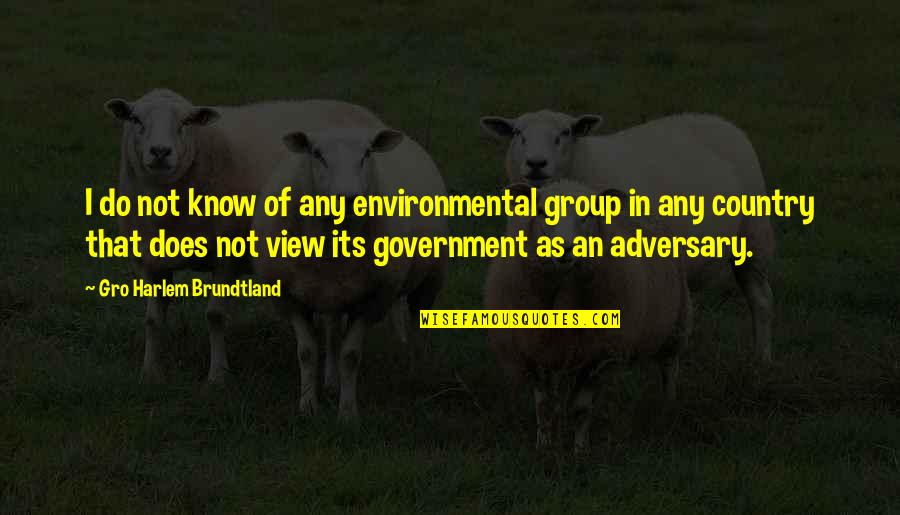 Adversary Quotes By Gro Harlem Brundtland: I do not know of any environmental group