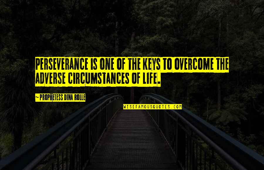 Adversity And Perseverance Quotes By Prophetess Dina Rolle: Perseverance is one of the keys to overcome