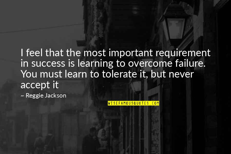 Adversity And Success Quotes By Reggie Jackson: I feel that the most important requirement in Adversity And Success Quotes By Reggie Jackson: I feel that the most important requirement in